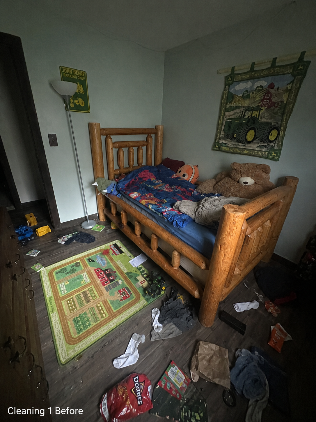 Bedroom refresh — before cleaning