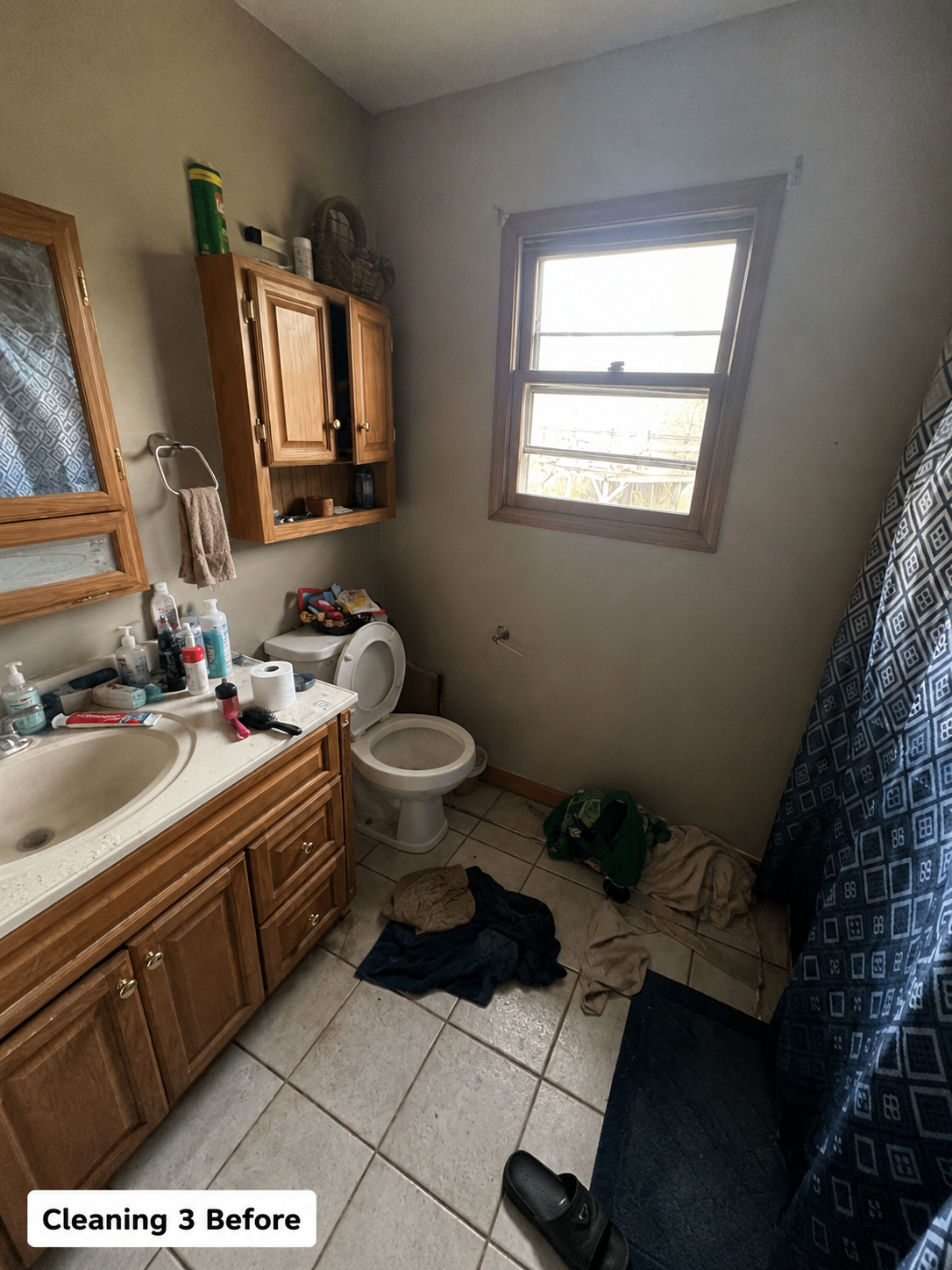 Bathroom deep clean — before cleaning