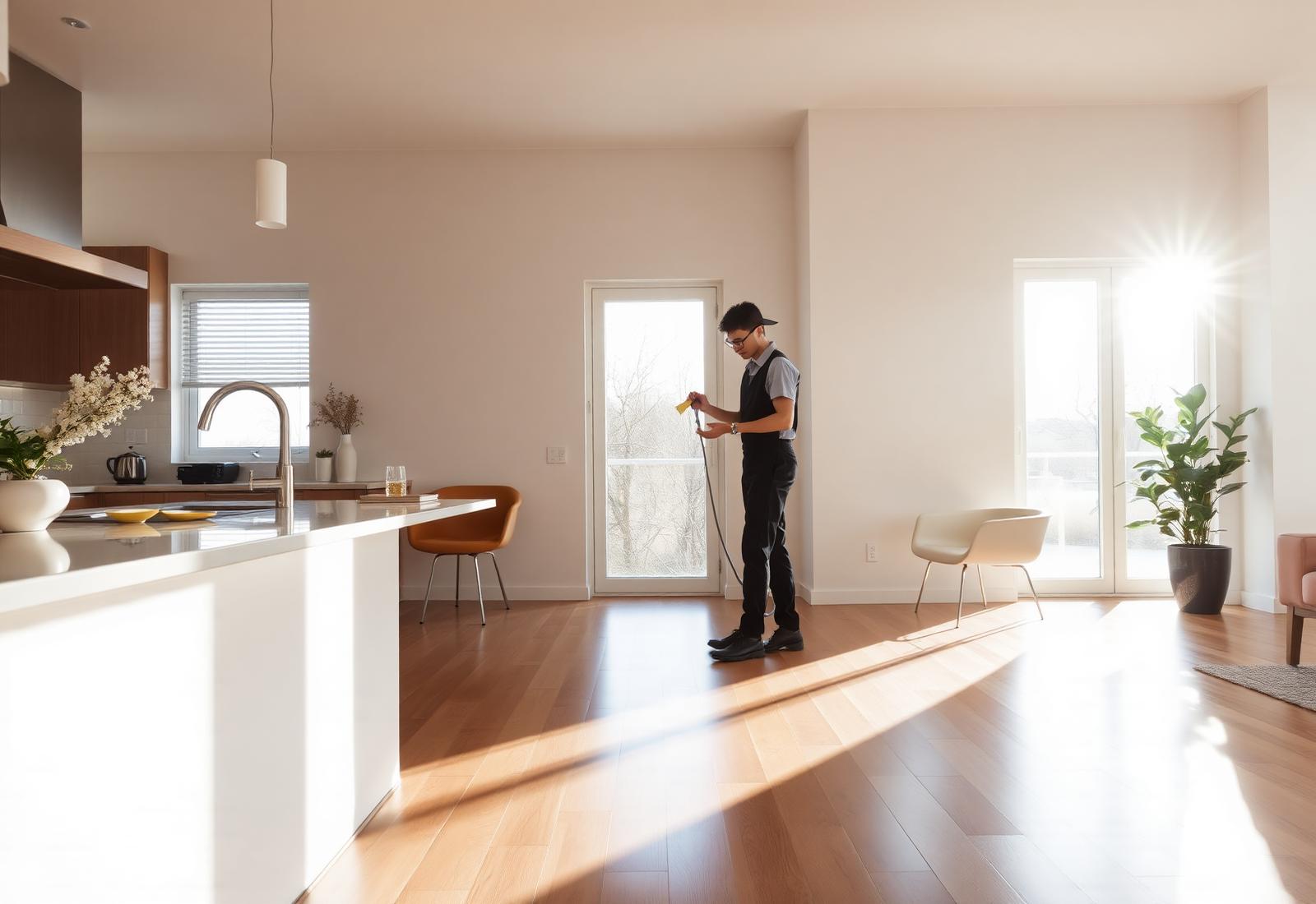 Bright, freshly cleaned modern home interior